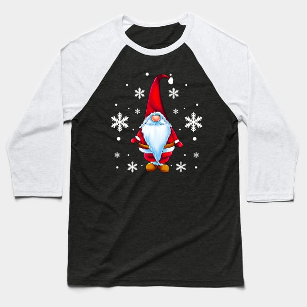 Santa Claus Gnome Merry Christmas Xmas Baseball T-Shirt by E